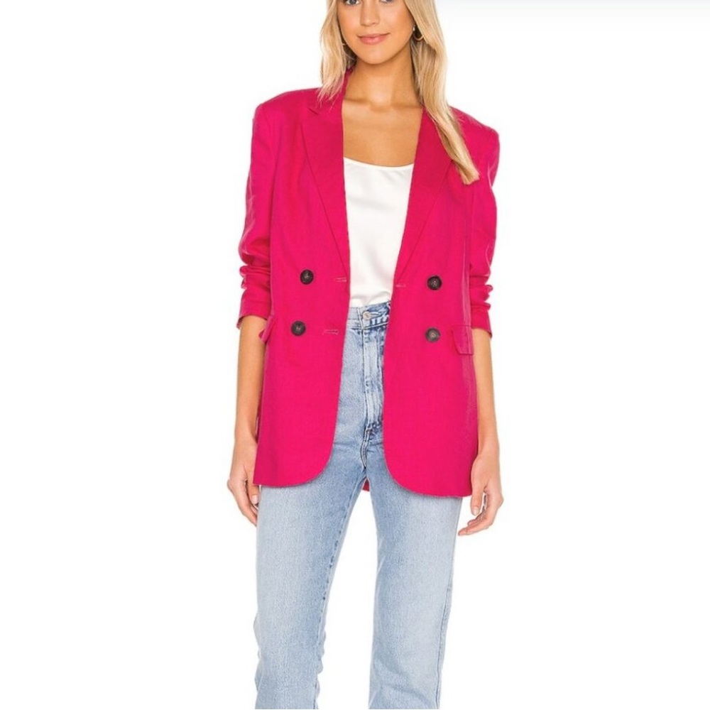 Sanctuary Pink Double-Breasted Blazer with Notched Lapels